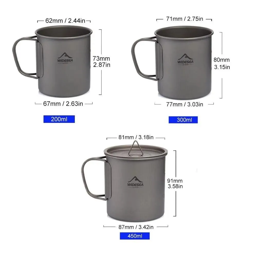 🏕️ Widesea Camping Mug | Titanium Cup for Outdoor Cooking & Travel | Picnic, Hiking, and Tourist Tableware 🍃