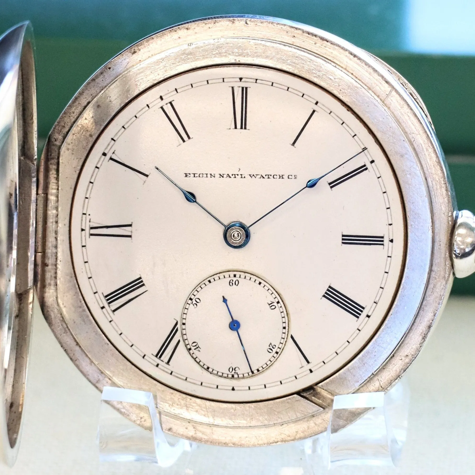 1884 ELGIN Pocket Watch Openface 18s Grade 82 G. M. Wheeler Lever Set 13 Jewels Coin Silver Case