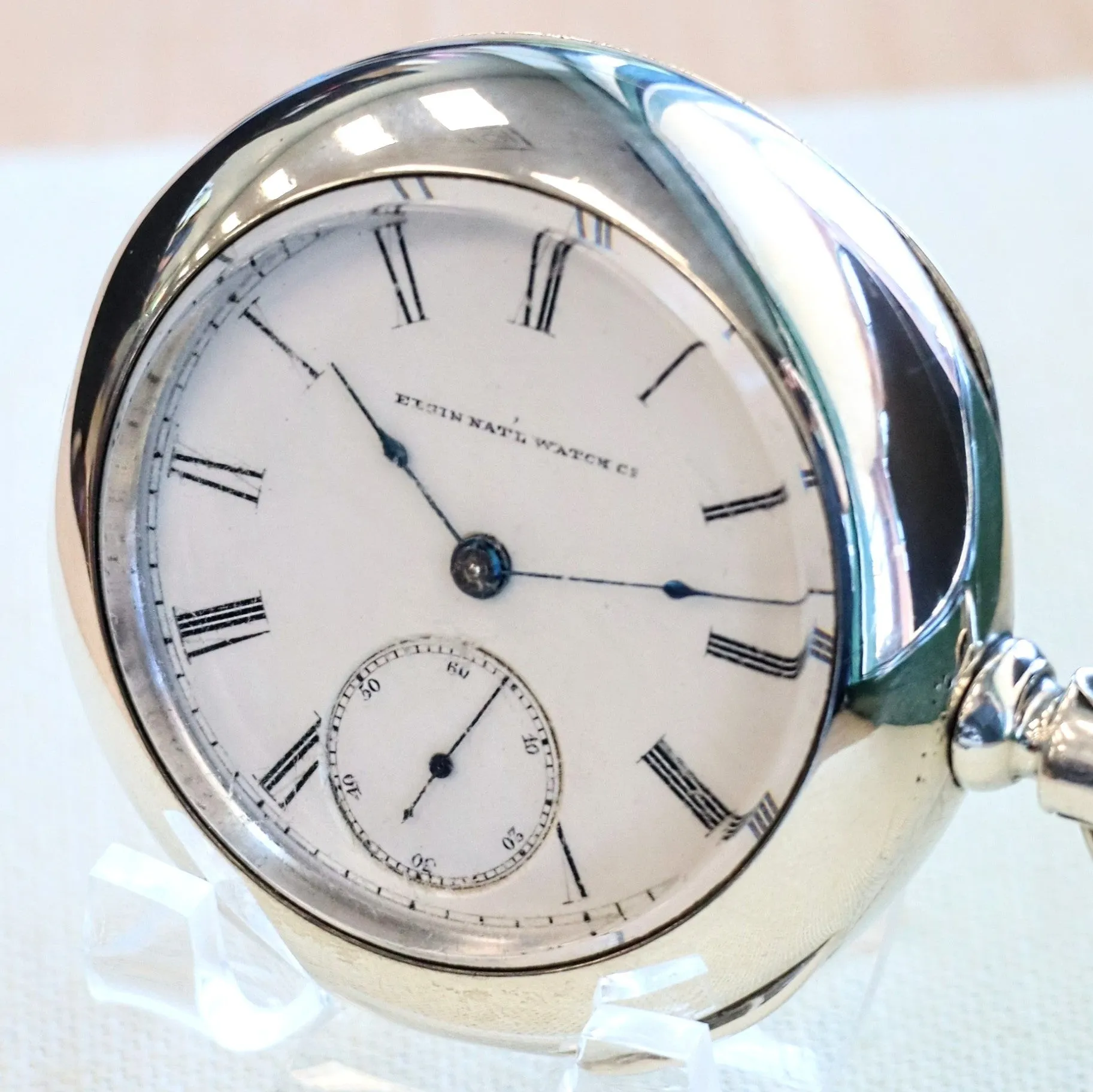 1884 ELGIN Pocket Watch Openface 18s Grade 82 G. M. Wheeler Lever Set 13 Jewels Coin Silver Case