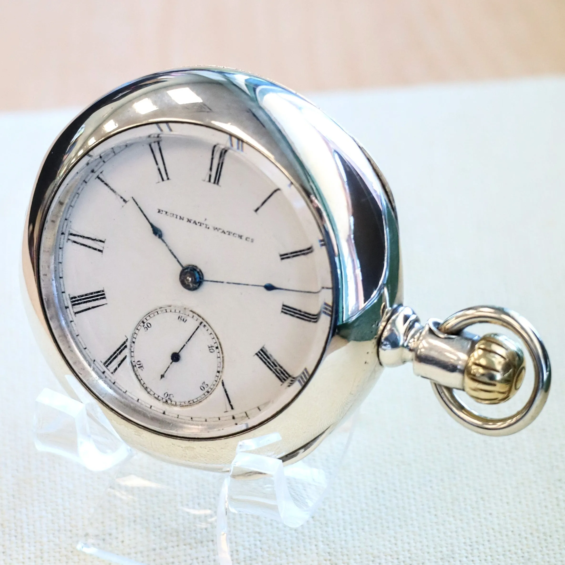1884 ELGIN Pocket Watch Openface 18s Grade 82 G. M. Wheeler Lever Set 13 Jewels Coin Silver Case