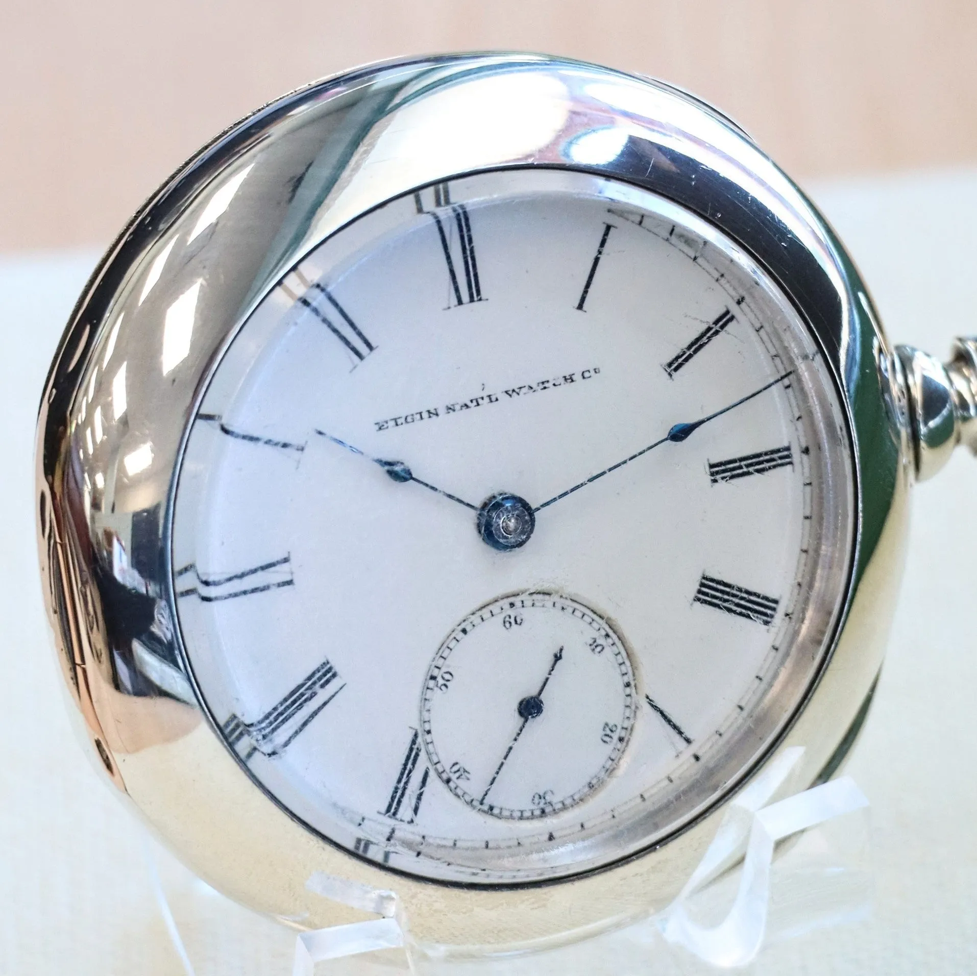 1884 ELGIN Pocket Watch Openface 18s Grade 82 G. M. Wheeler Lever Set 13 Jewels Coin Silver Case