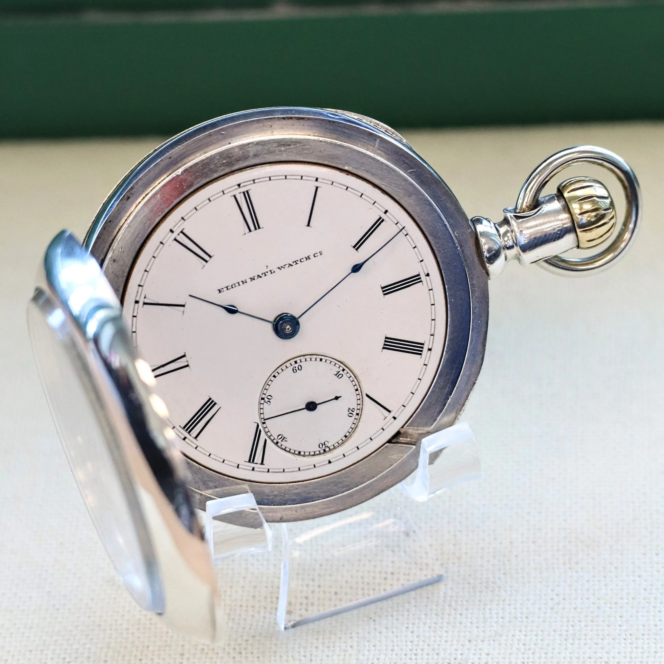 1884 ELGIN Pocket Watch Openface 18s Grade 82 G. M. Wheeler Lever Set 13 Jewels Coin Silver Case