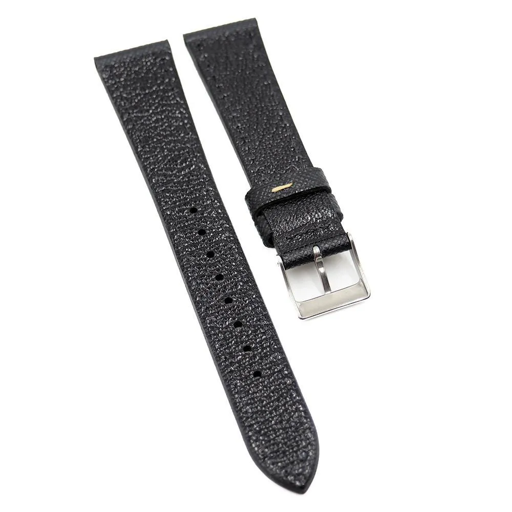 18mm, 20mm Black Epsom Calf Leather Watch Strap