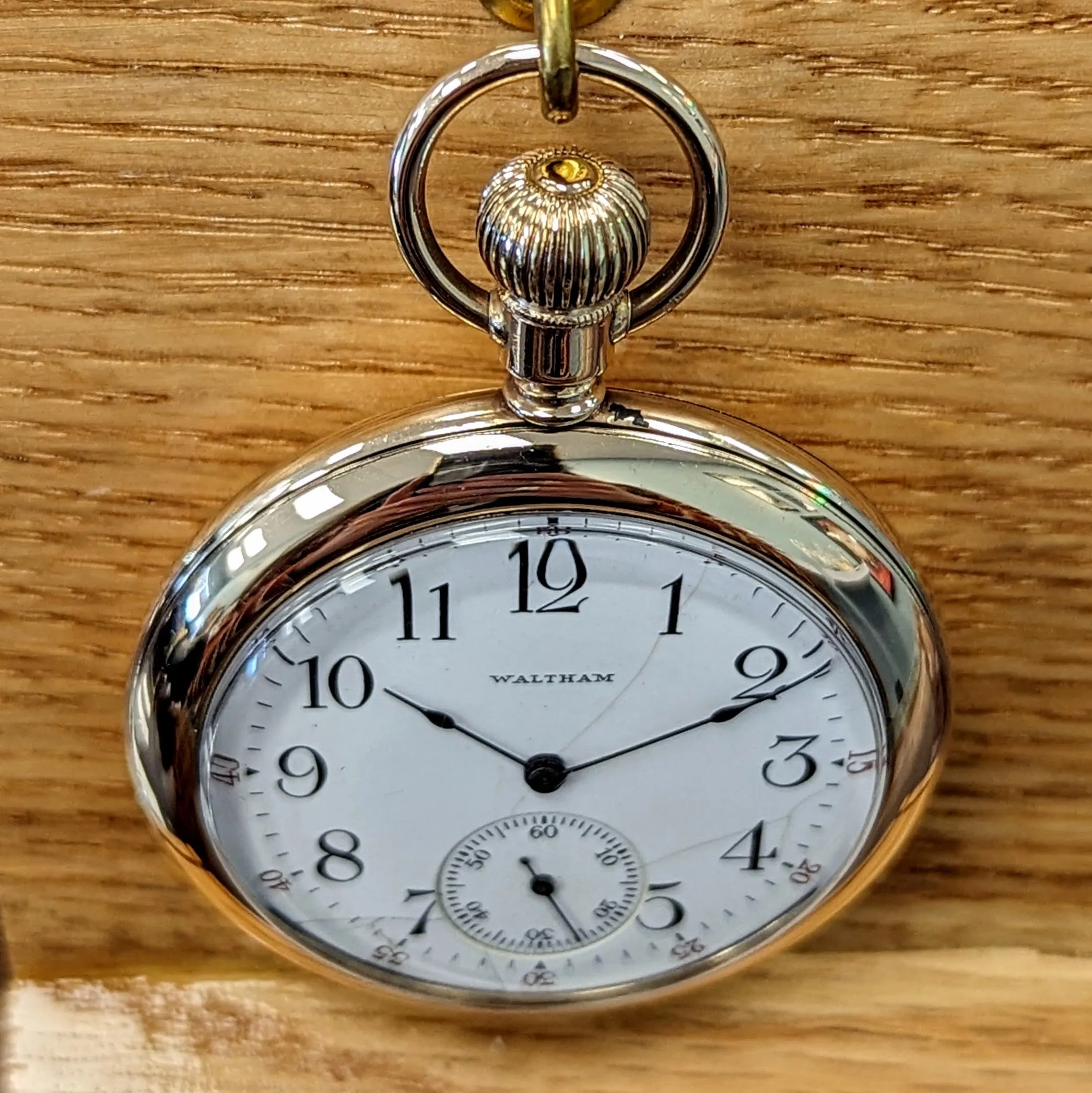 1907 WALTHAM Pocket Watch 12s Openface 7 Jewels Grade 210 14K Yellow GF