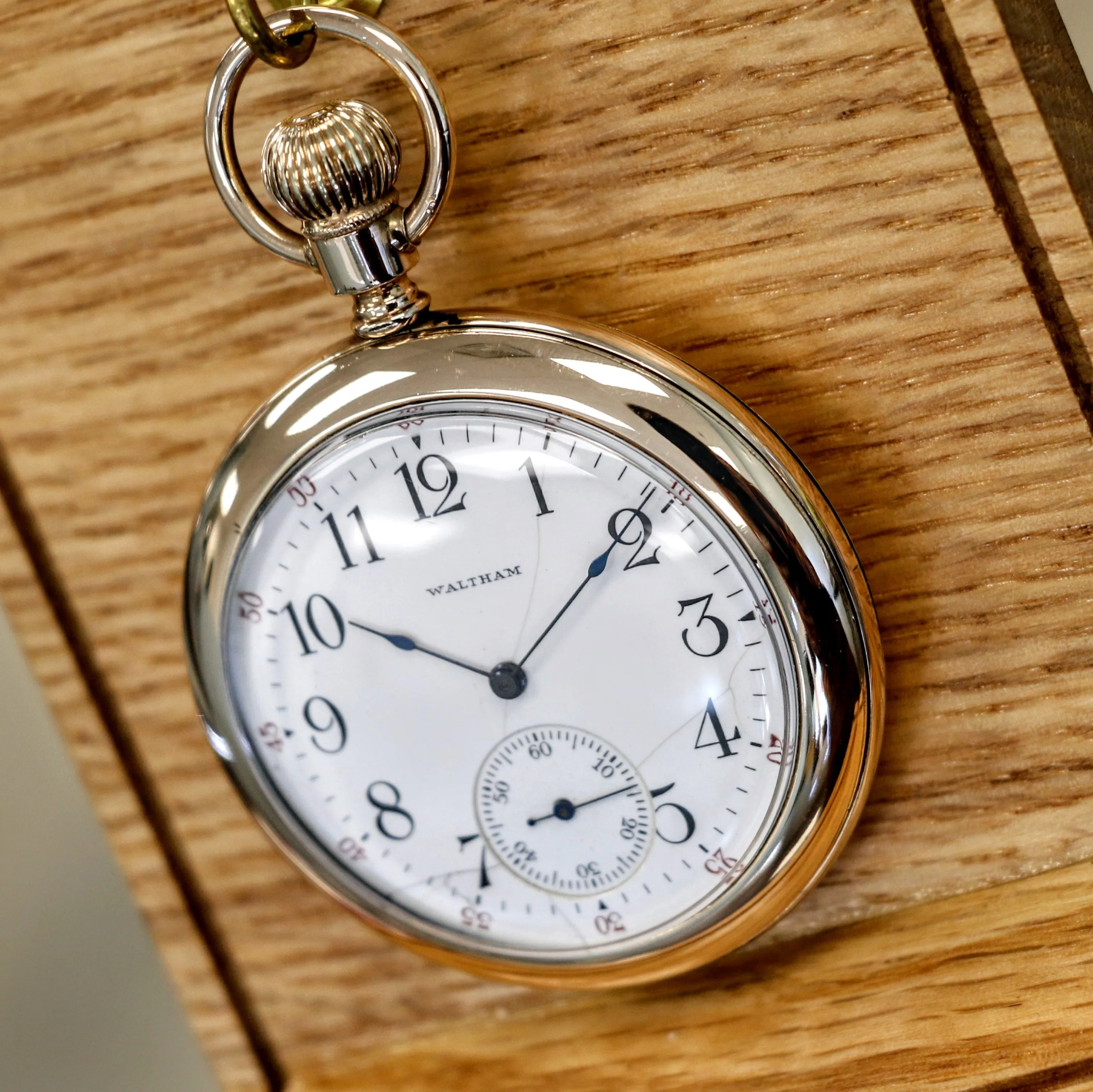 1907 WALTHAM Pocket Watch 12s Openface 7 Jewels Grade 210 14K Yellow GF