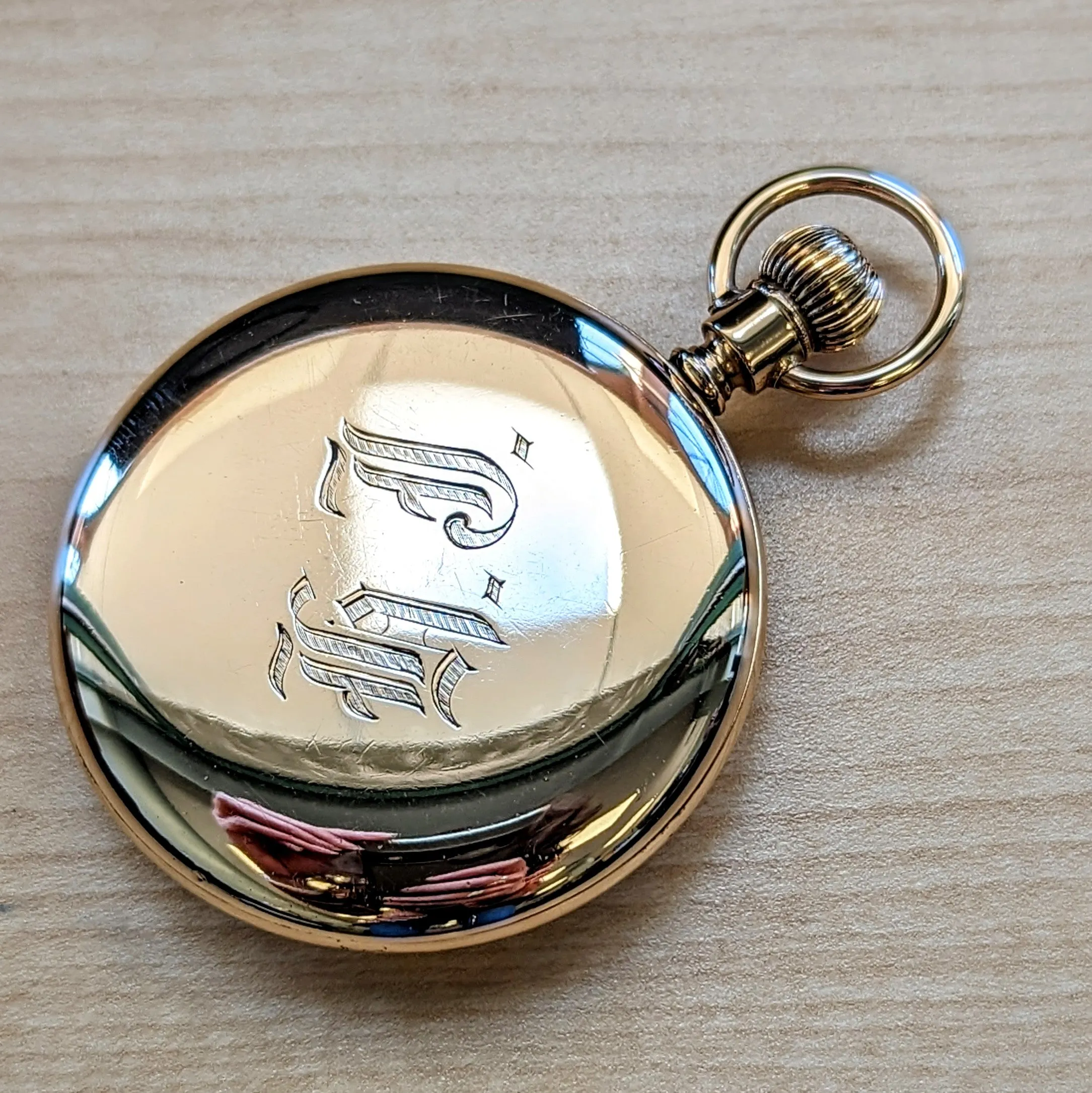 1907 WALTHAM Pocket Watch 12s Openface 7 Jewels Grade 210 14K Yellow GF