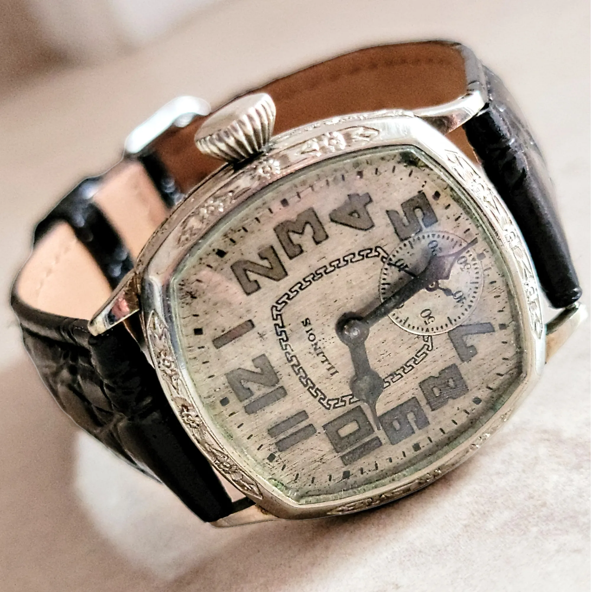 1929 ILLINOIS Art Deco Watch Cal. "TIME KING" Grade 24