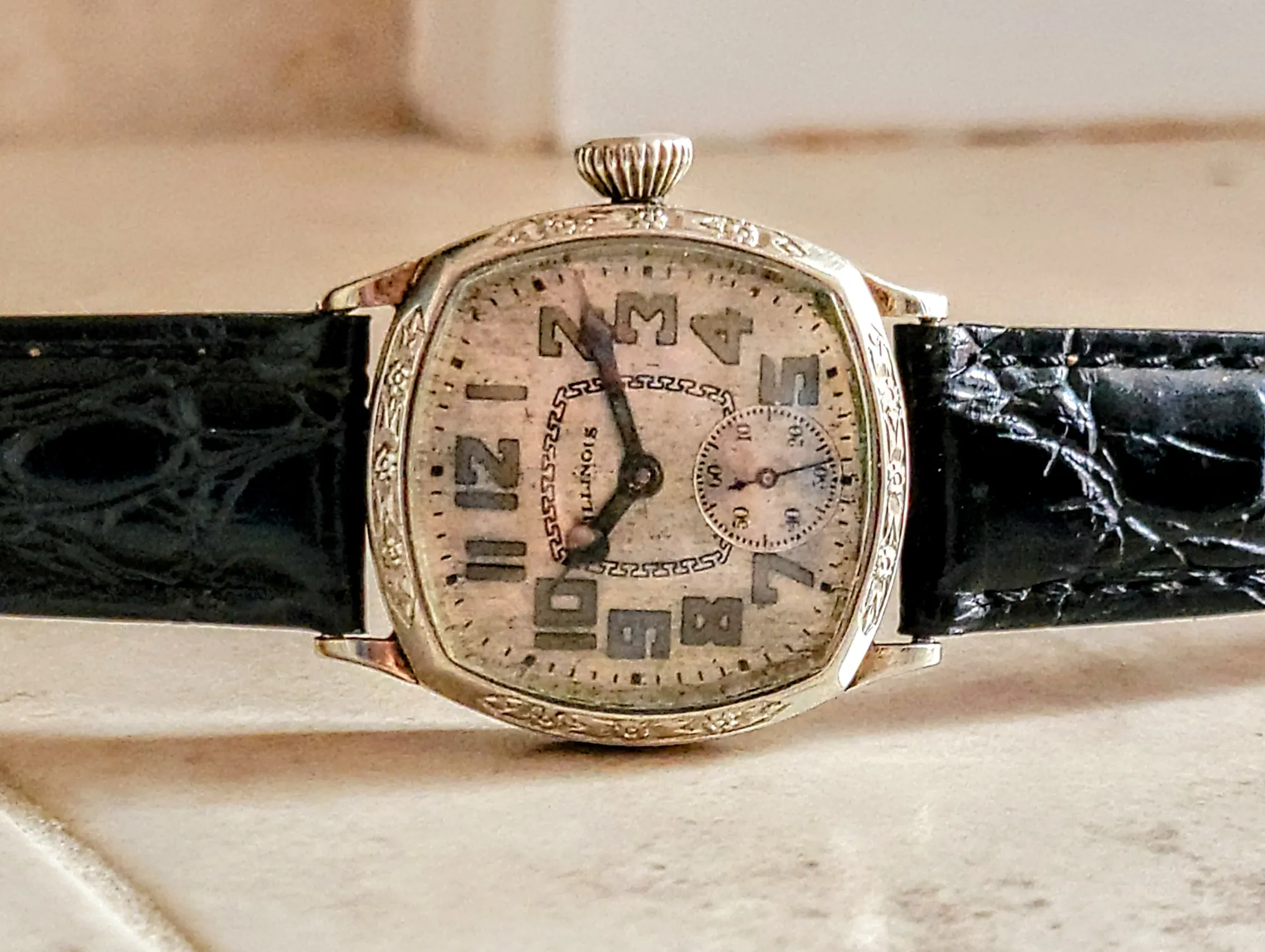 1929 ILLINOIS Art Deco Watch Cal. "TIME KING" Grade 24