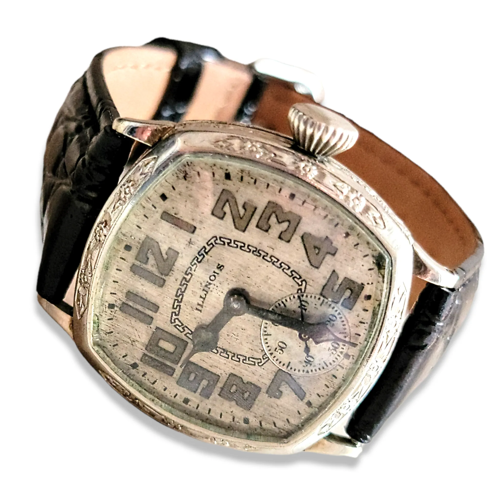 1929 ILLINOIS Art Deco Watch Cal. "TIME KING" Grade 24
