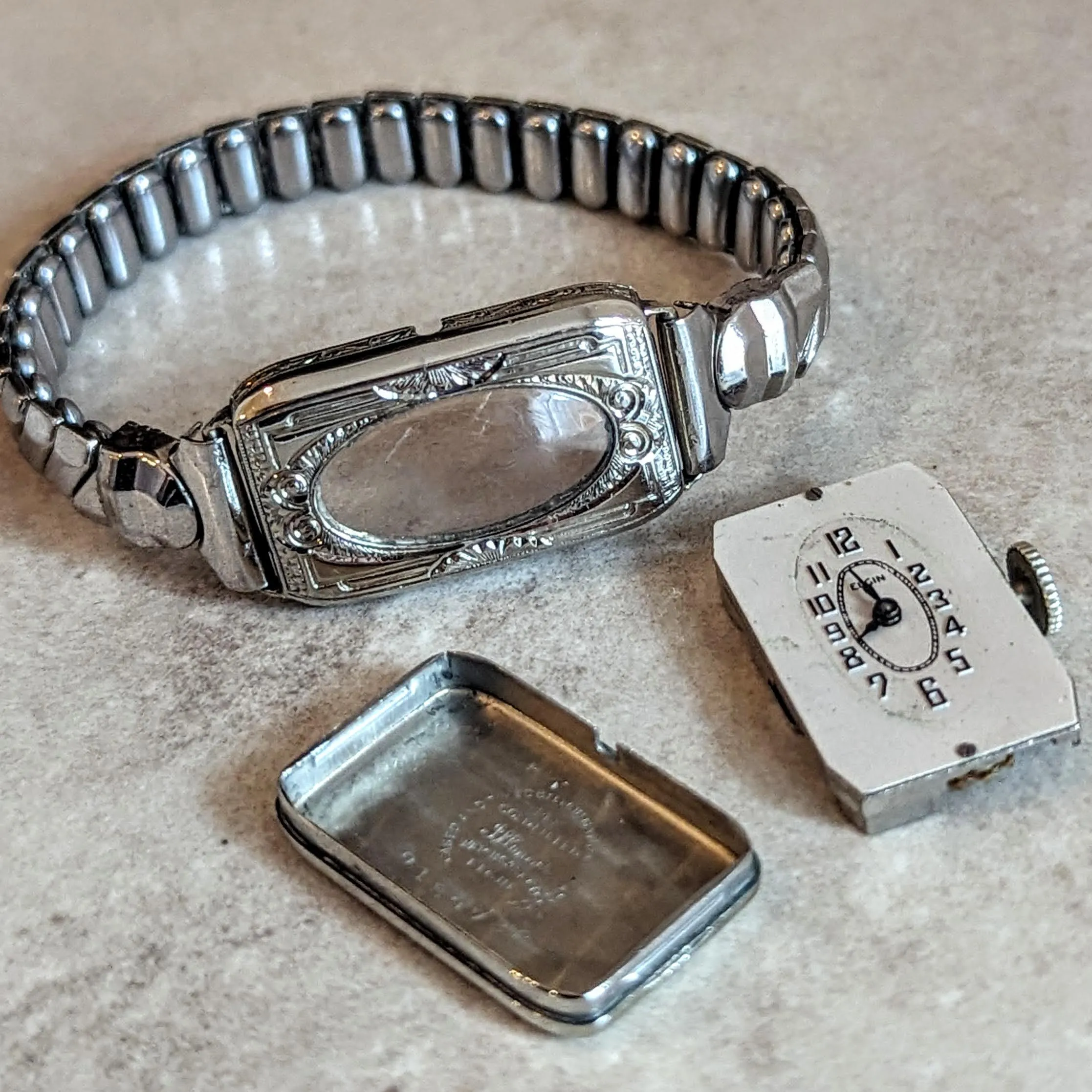 1933 ELGIN Art Deco Ladies Watch 15 Jewels Grade 484 U.S.A. Made Wristwatch