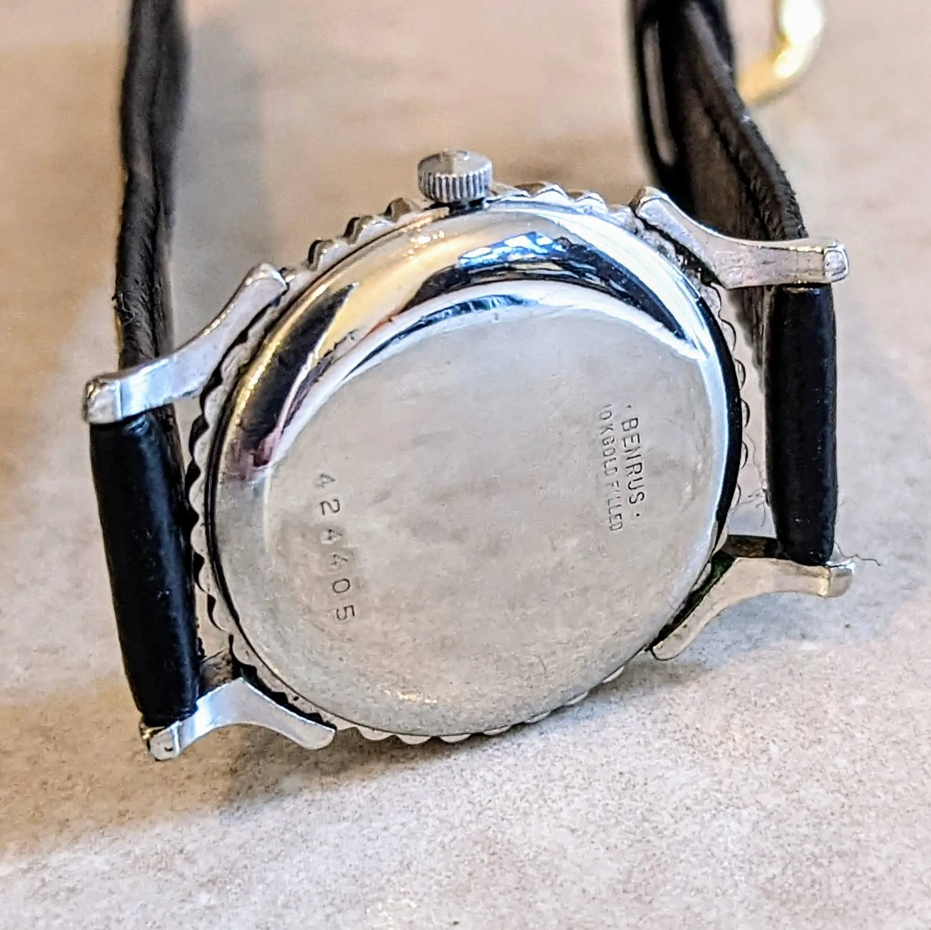 1940's BENRUS Bottle Cap Watch Model BB 14 Swiss Wristwatch 10K GF