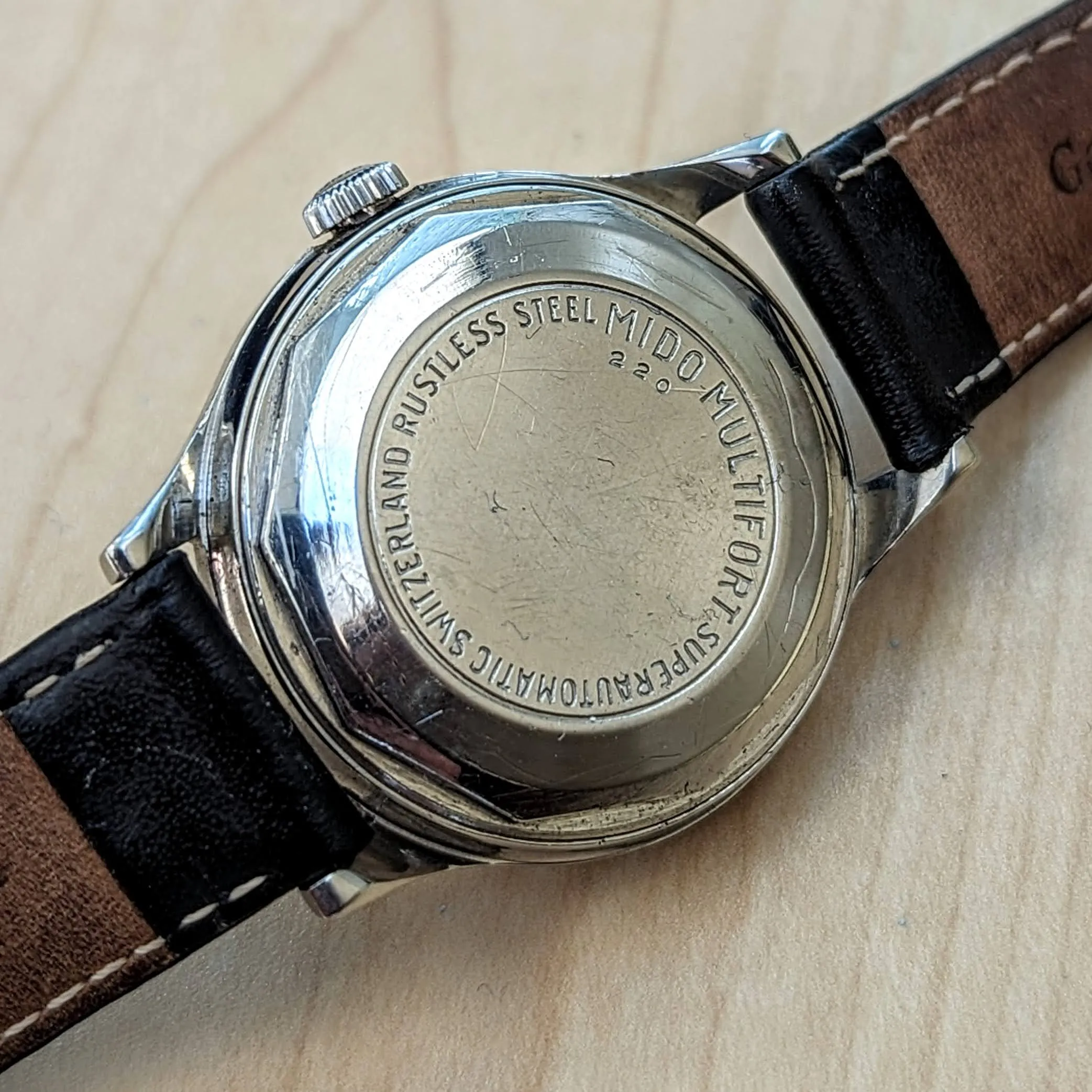 1940s MIDO Multifort Extra Super-Automatic Wristwatch 17 Jewels Bumper Automatic Cal. 917 Watch