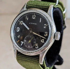 1944 ETERNA WWII Military Wristwatch 15 Jewels Cal. 520H Vintage Watch