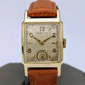 1951 Hamilton Brent Wristwatch 14K GF Grade 982 19 Jewels Watch