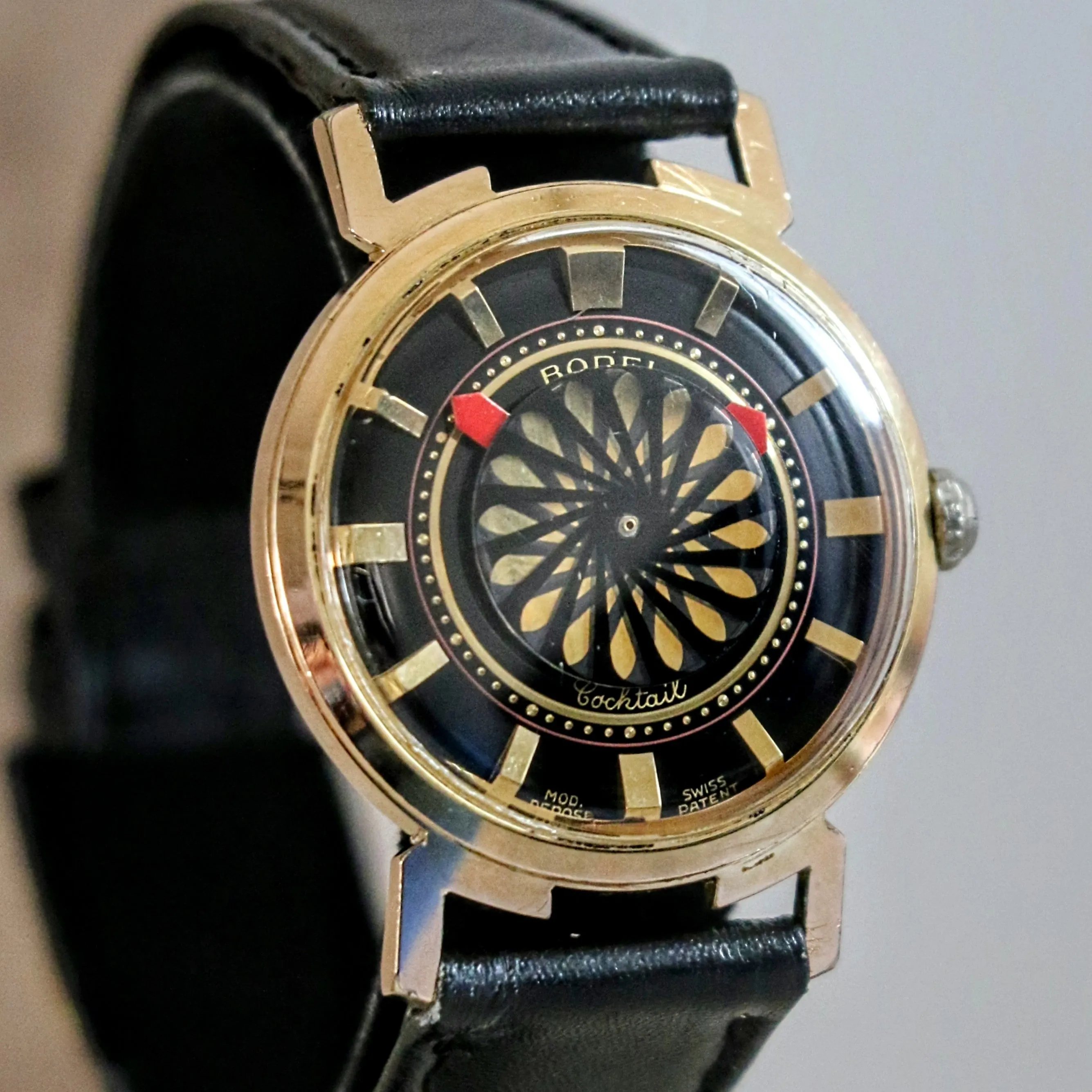 1960's ERNEST BOREL Cocktail Automatic Wristwatch Kaleidoscope Dial Swiss Made Watch
