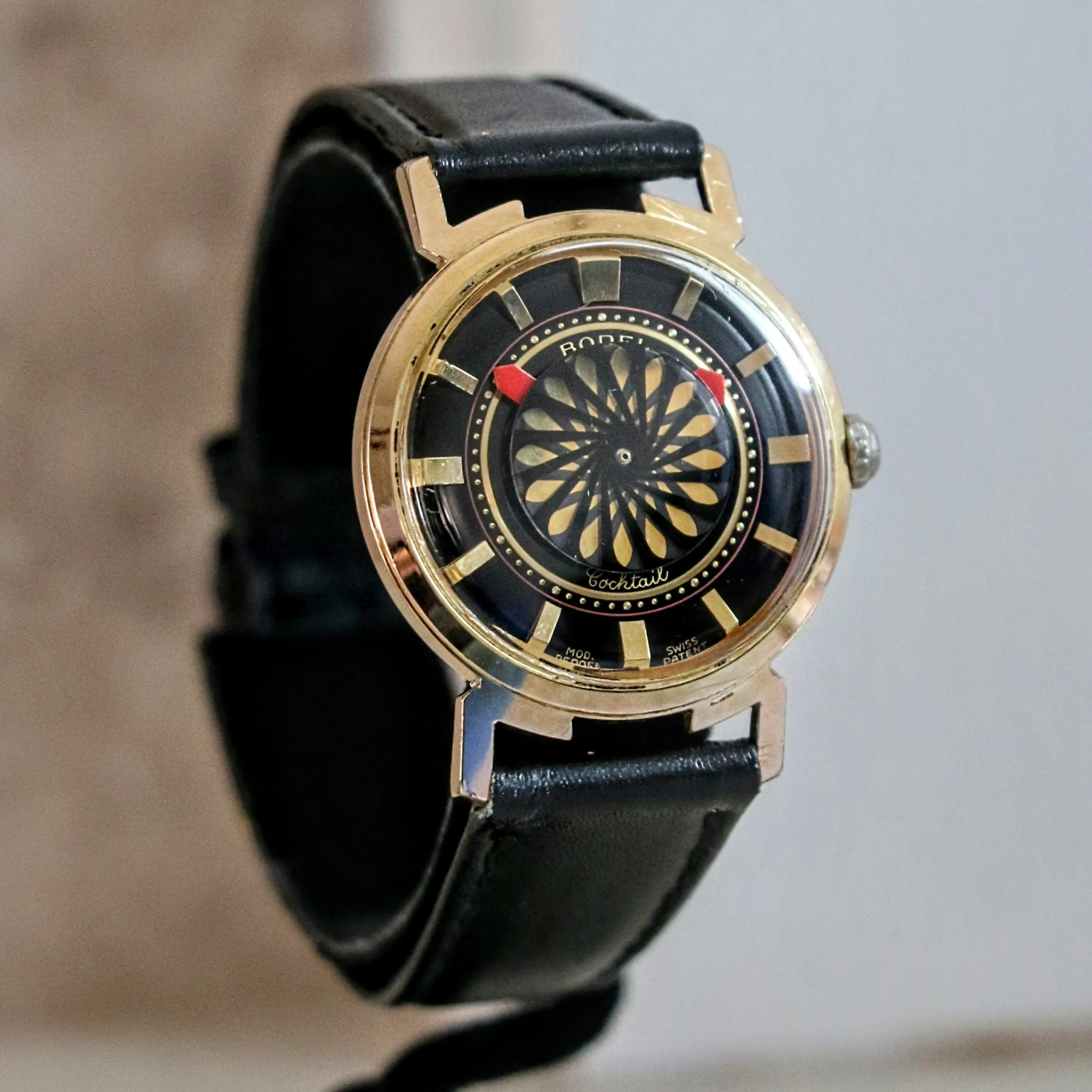 1960's ERNEST BOREL Cocktail Automatic Wristwatch Kaleidoscope Dial Swiss Made Watch