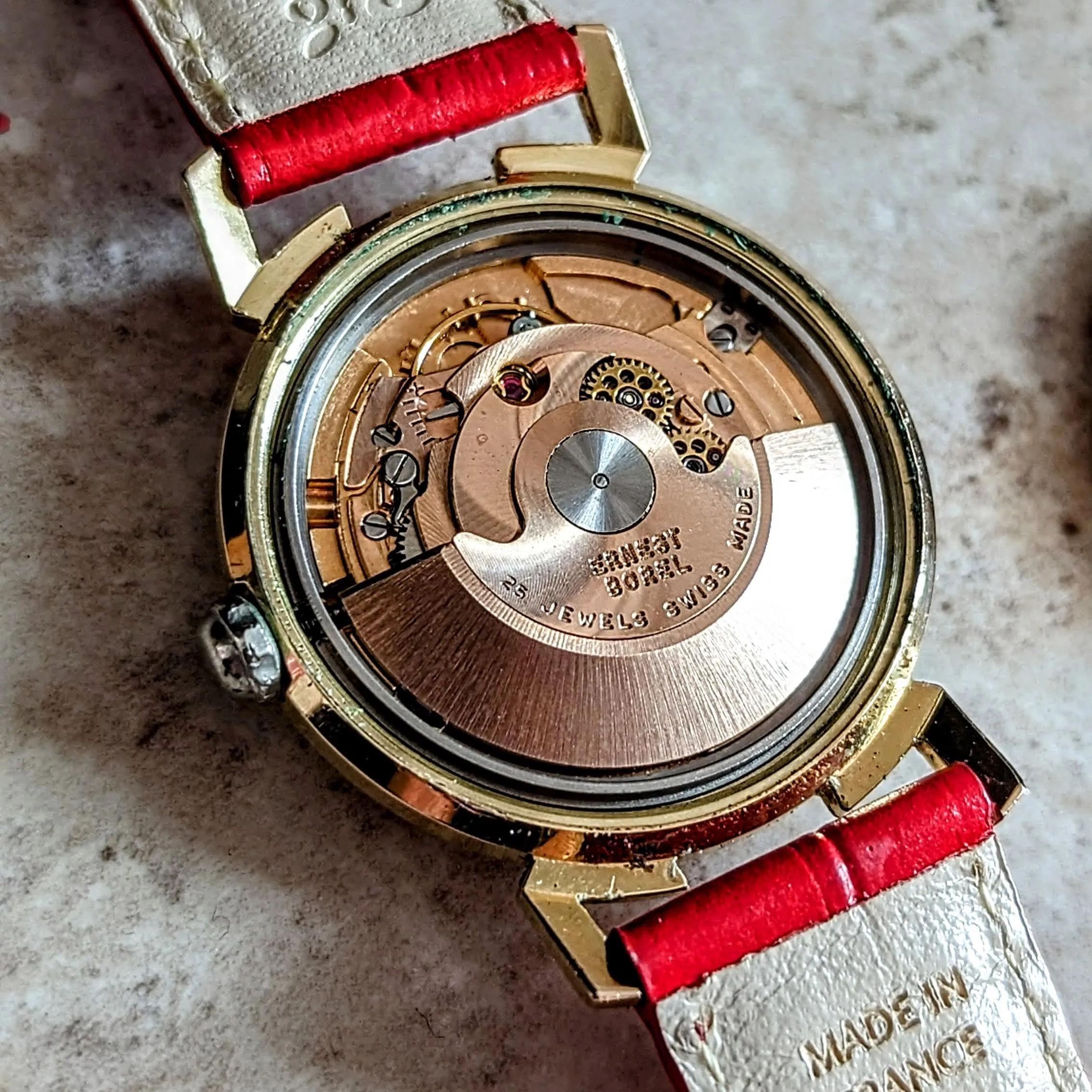 1960's ERNEST BOREL Cocktail Automatic Wristwatch Kaleidoscope Dial Swiss Made Watch