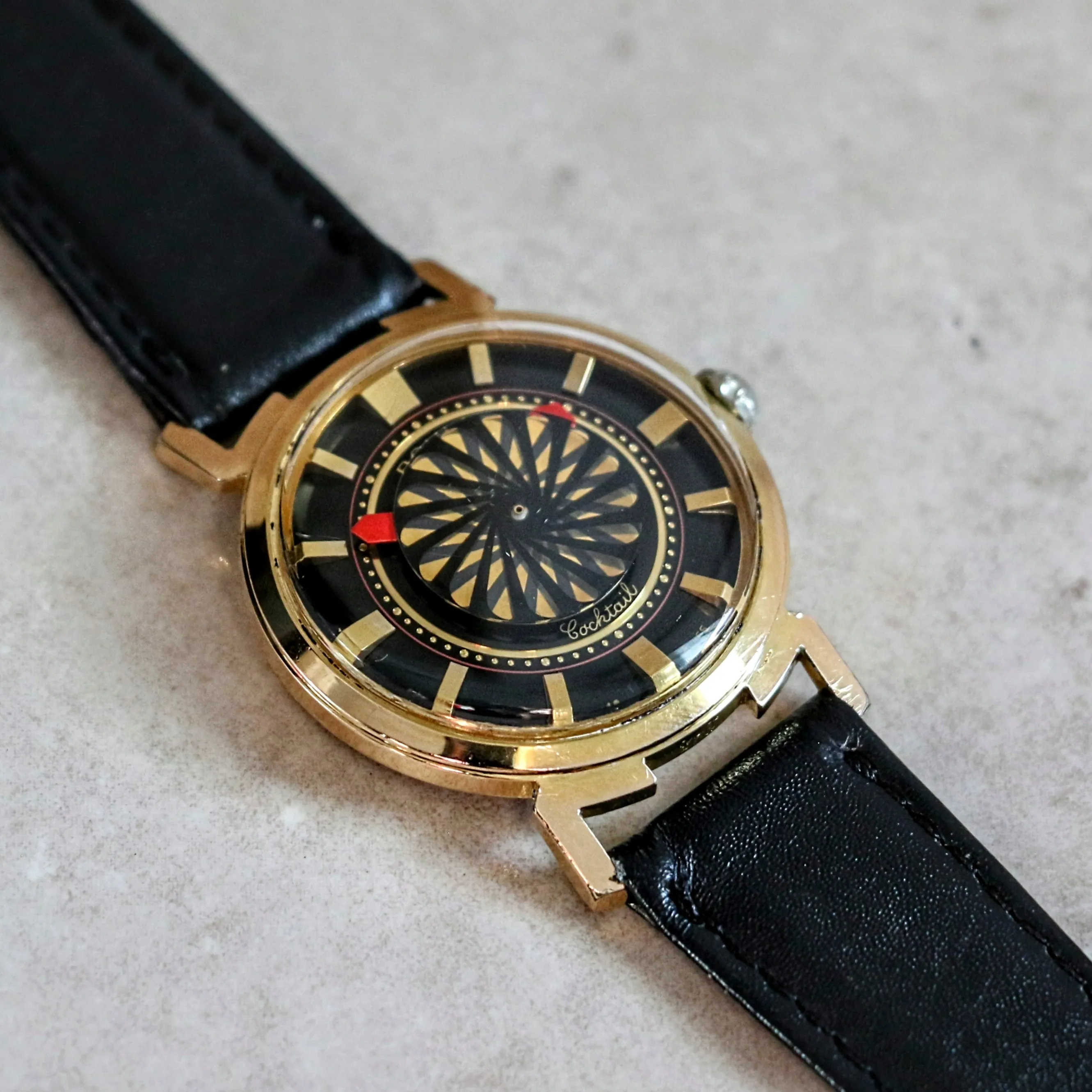 1960's ERNEST BOREL Cocktail Automatic Wristwatch Kaleidoscope Dial Swiss Made Watch