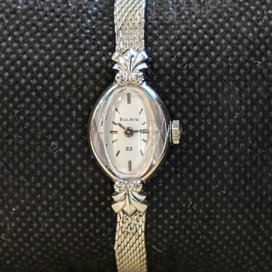 1968 BULOVA 23 Jewels Ladies Cocktail Watch Cal. 5AT 10K GF Mesh Bracelet Wristwatch