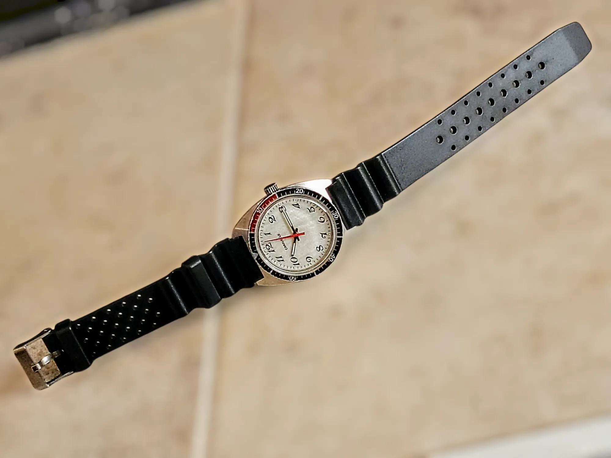 1977 CARAVELLE By Bulova Diver Watch Pepsi Bezel - All S. Steel