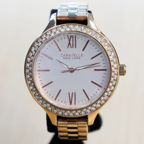 2014 CARAVELLE New York Ladies Watch 44L125 Quartz Wristwatch ALL Rose-Gold S.S.