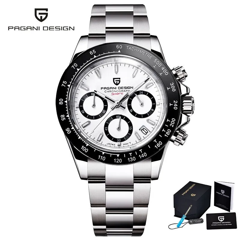 2021 New PAGANI DESIGN  Chronograph Luxury Quartz Wrist Watch For Men Auto Date 100M Waterproof JAPAN VK63 Reloj Hombre