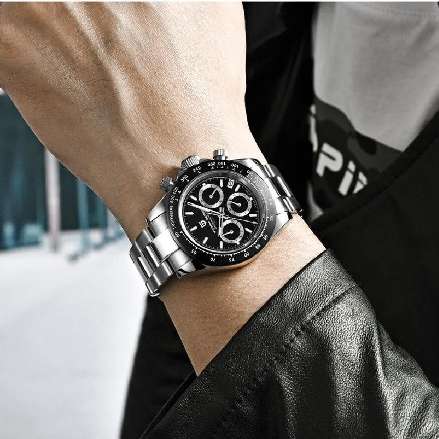 2021 New PAGANI DESIGN  Chronograph Luxury Quartz Wrist Watch For Men Auto Date 100M Waterproof JAPAN VK63 Reloj Hombre