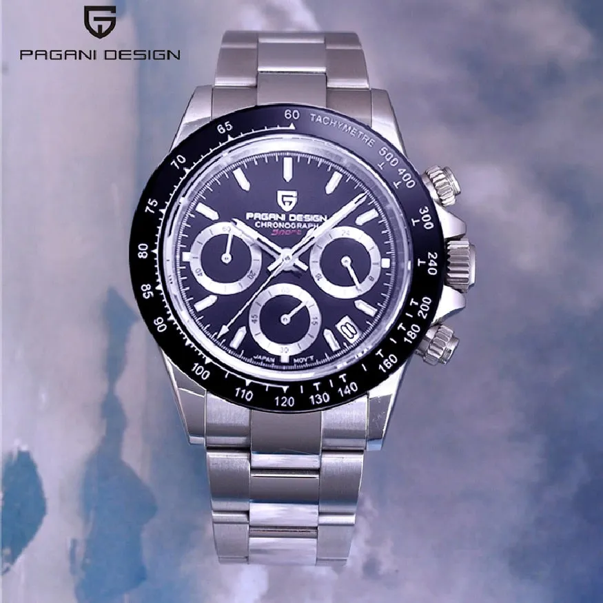 2021 New PAGANI DESIGN  Chronograph Luxury Quartz Wrist Watch For Men Auto Date 100M Waterproof JAPAN VK63 Reloj Hombre