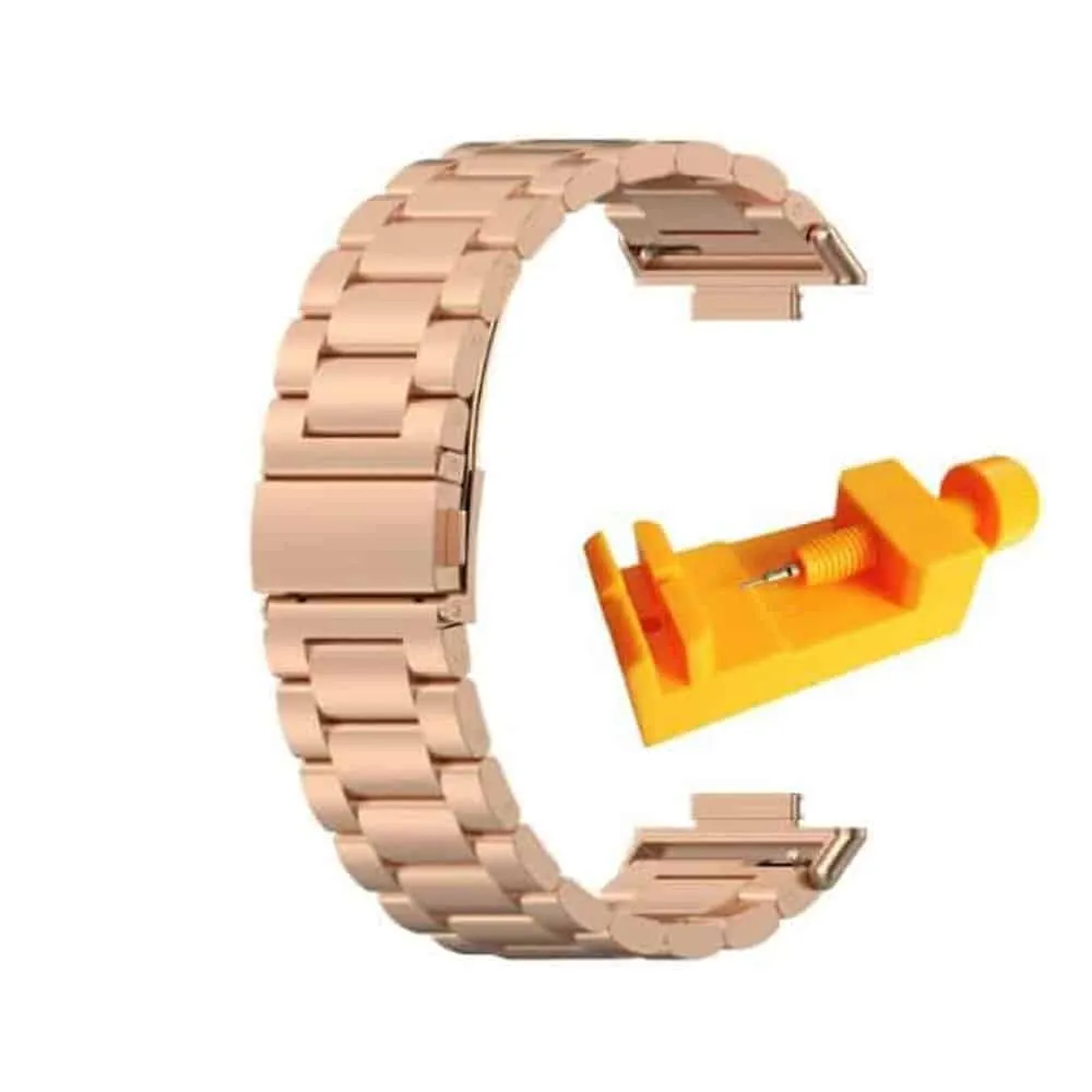 22mm watch 3 links stainless -steel strap - Rose gold