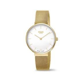 3327-10 -  Titanium Ladies Gold Plated Dress Watch