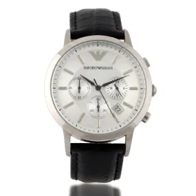 Analogue Leather Black Wrist Watch