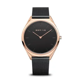 Bering 17039-166 Ultra Slim Stainless Steel Mesh Strap Unisex Watches