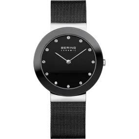 Bering Ladies Black Ceramic Mesh Watch