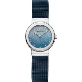Bering Ladies Blue Sparkle Mesh Quartz Watch
