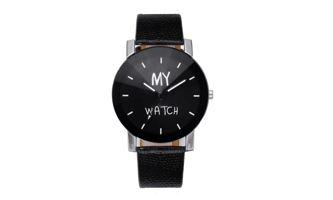 Black Ceramic Leather Watch For Men