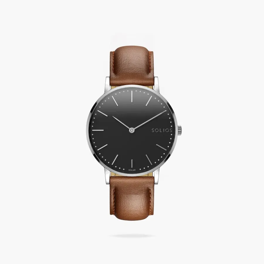 Black   Silver Solar Classic (Brown Eco Vegan Leather)