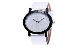 Bling Pattern Dial Ladies Casual Clock Wrist Watch