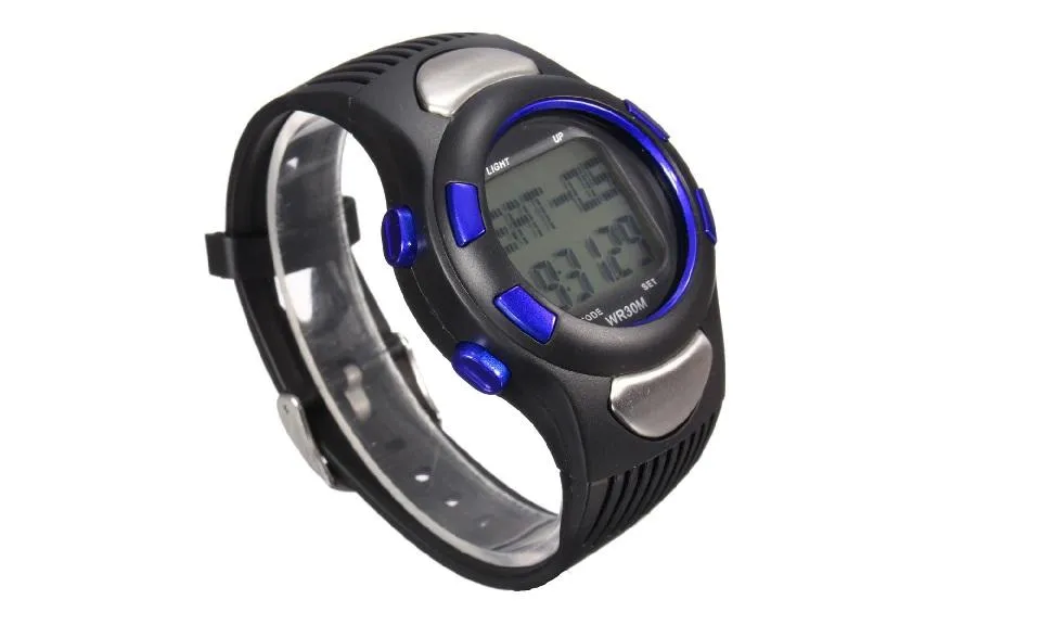 Blue Professional Fitness 3D Sport Wrist Watch Pulse Heart Rate Monitor
