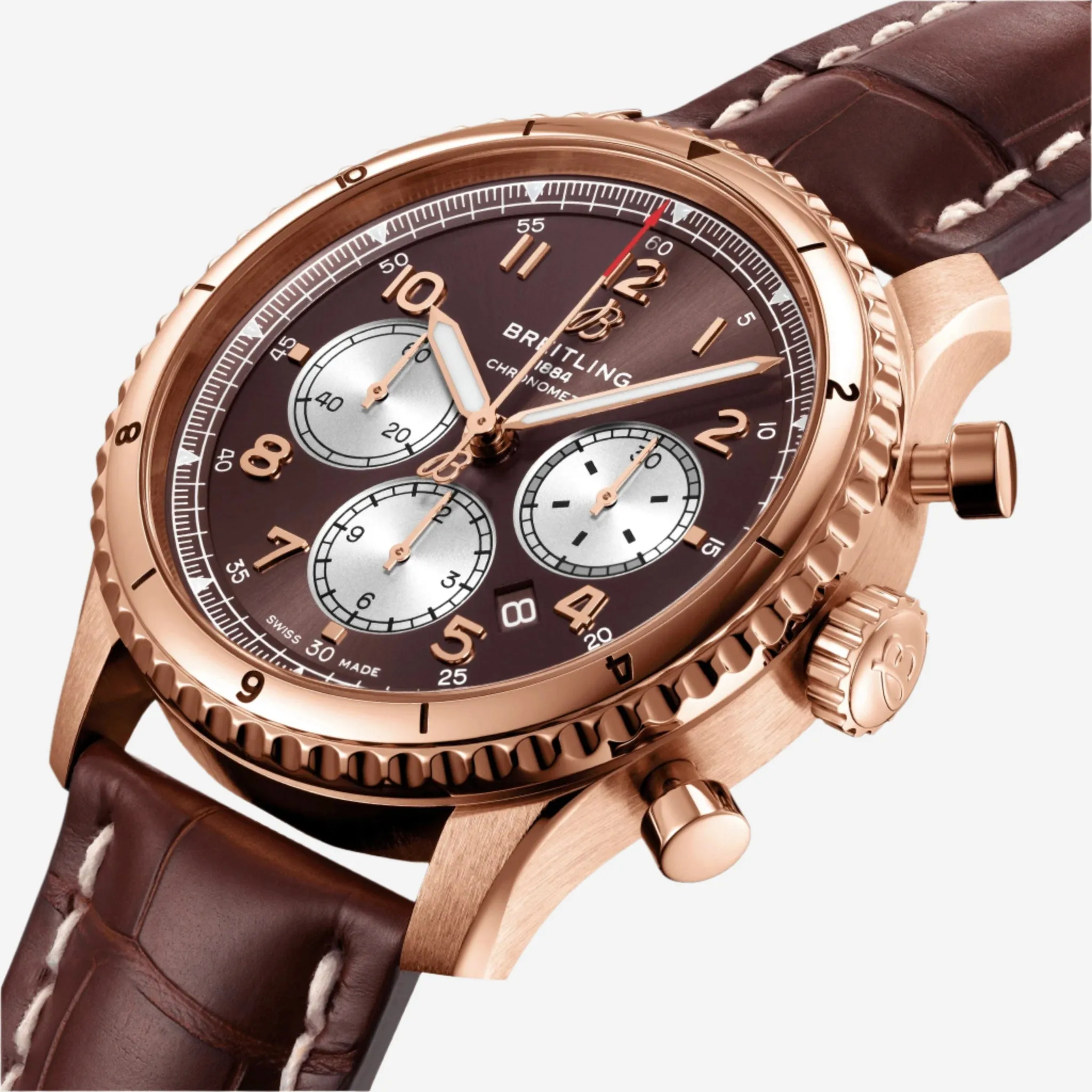 Breitling Aviator 8 B01 Chronograph 18K Rose Gold Automatic Men's Watch RB0119131Q1P2