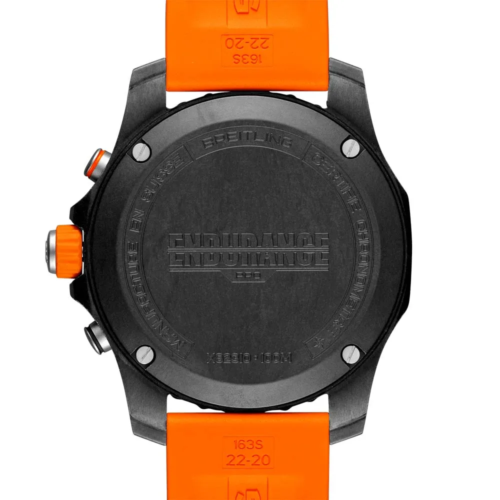 Breitling Endurance Pro 44mm Black Orange Dial Breitlight Quartz Gents Watch X82310A51B1S1