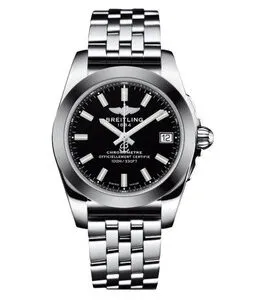 Breitling Galactic 36 Black Dial Stainless Steel Quartz Ladies Watch W7433012-BE08SS W7433012-BE08-376A