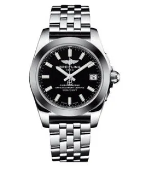 Breitling Galactic 36 Black Dial Stainless Steel Quartz Ladies Watch W7433012-BE08SS W7433012-BE08-376A