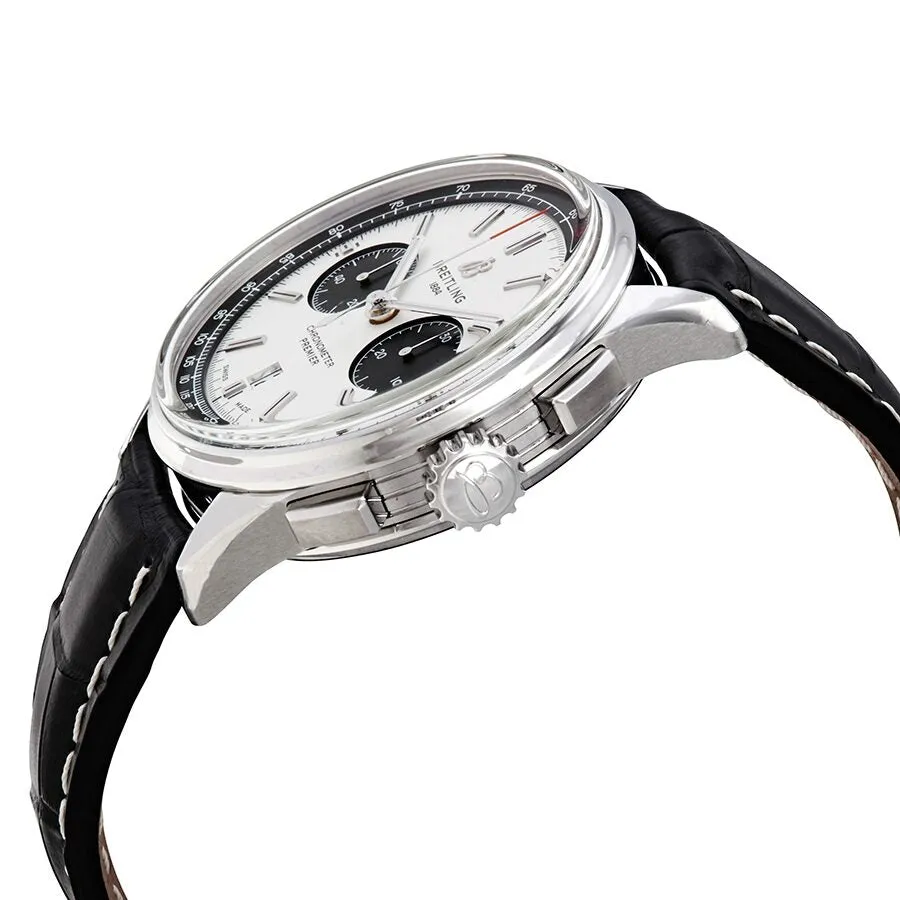 Breitling Premier Chronograph Automatic Chronometer Silver Dial Men's Watch AB0118221G1P1