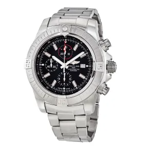Breitling Super Avenger Chronograph Automatic Chronometer Black Dial Men's Watch A13375101B1A1