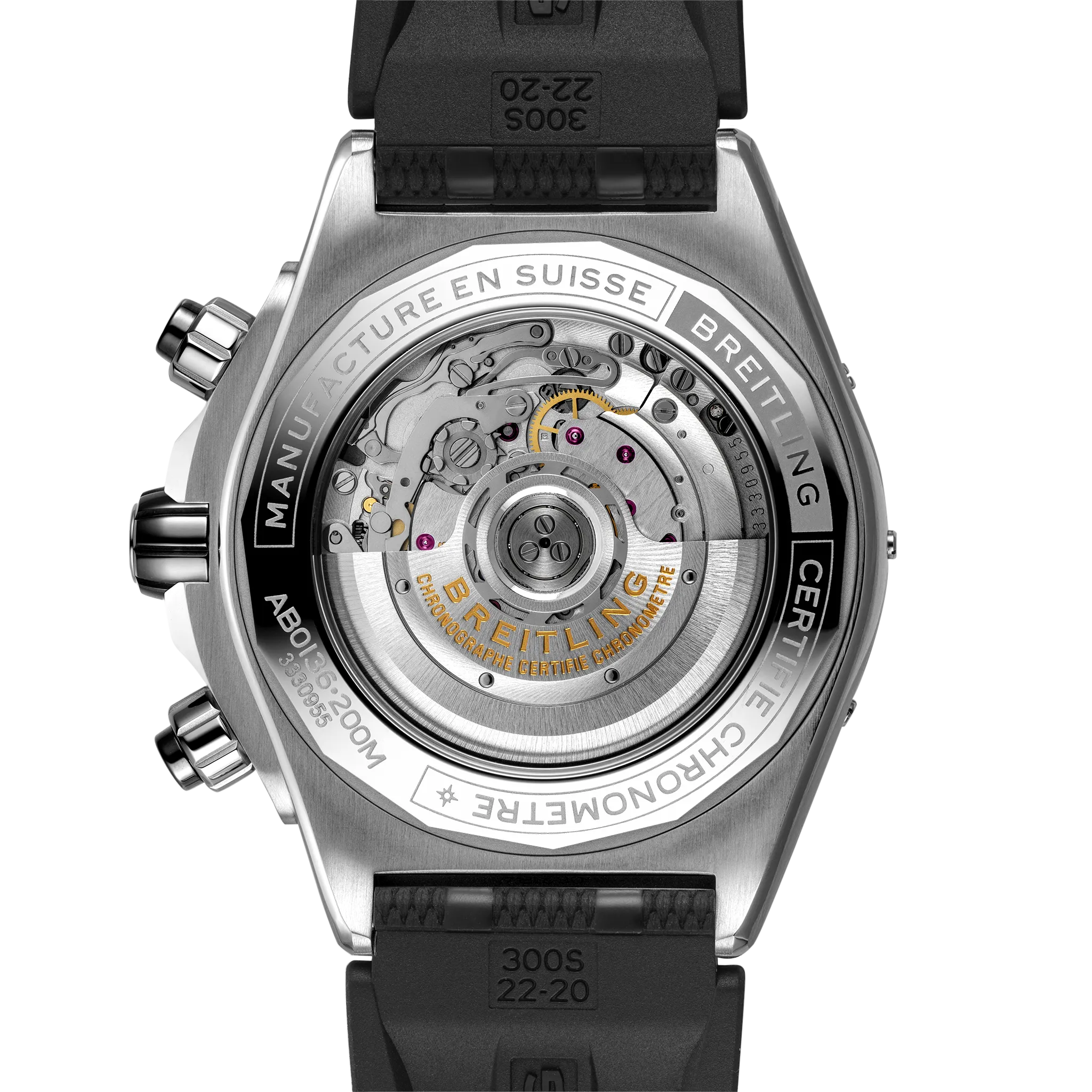 Breitling Super Chronomat B01 44 Black Rubber Strap