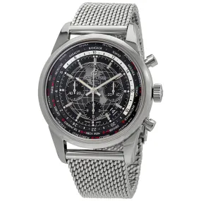 Breitling Transocean Chronograph Unitime World Time Automatic Chronometer Black Dial Men's Watch AB0510U4/BE84-152A