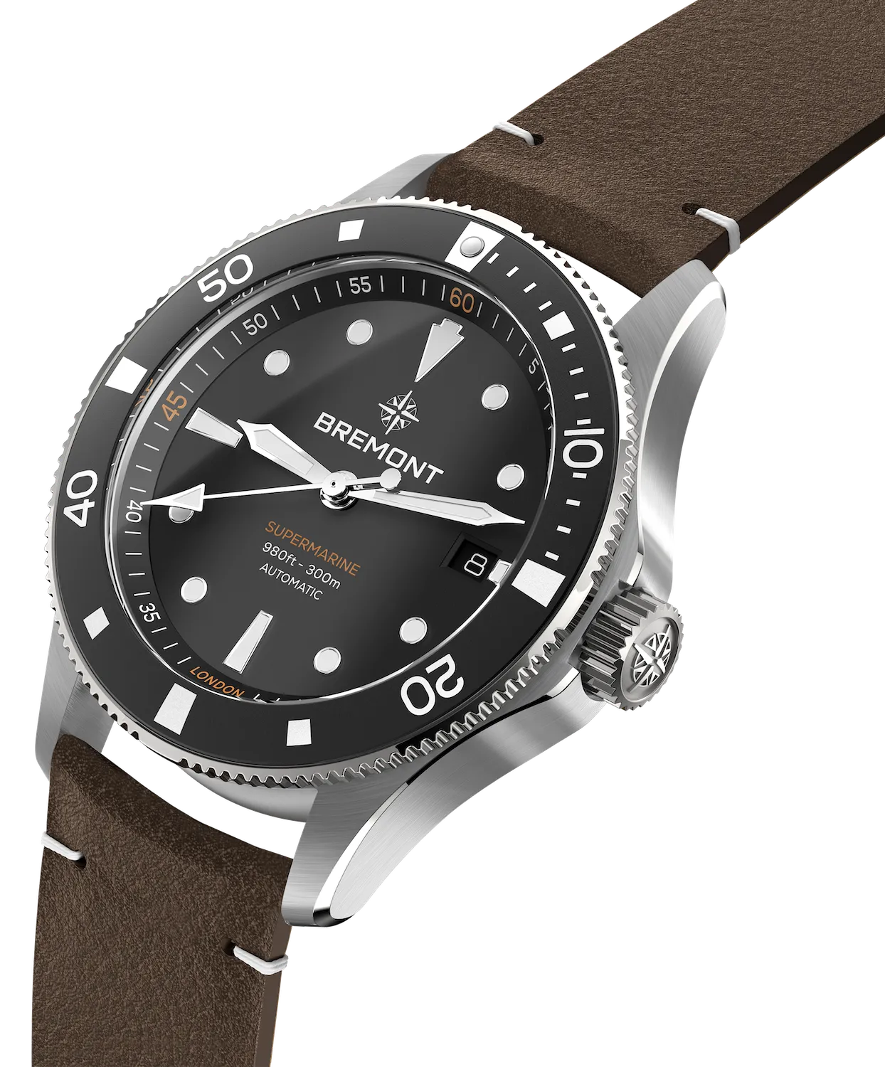 Bremont Supermarine 300M Date Black Leather