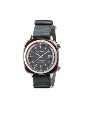 Briston Clubmaster Diver Acetate Automatic HMS Tortoise Shell Grey Dial 42mm