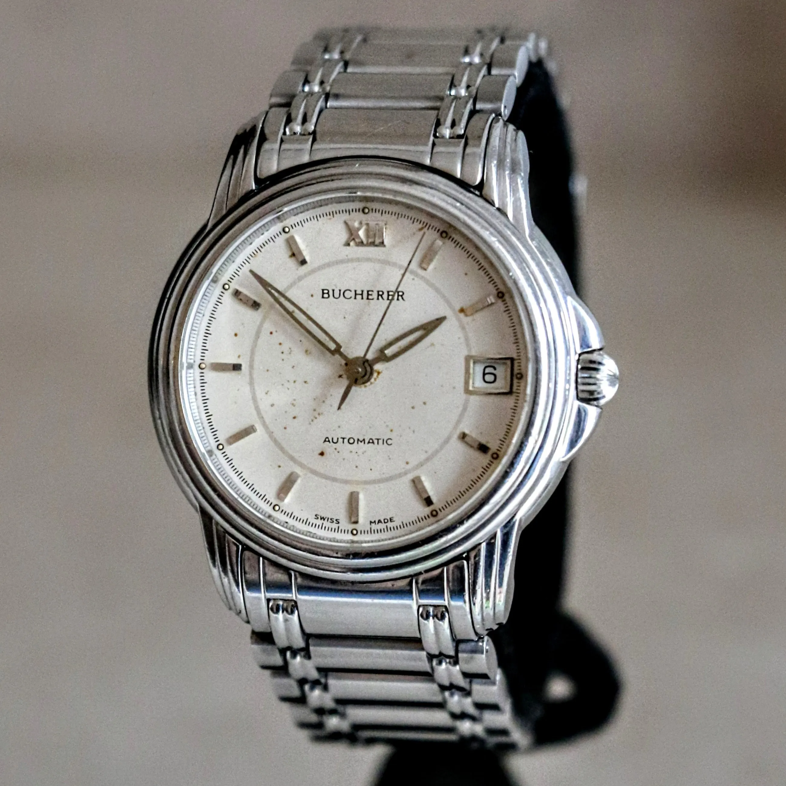 BUCHERER Archimedes Automatic Wristwatch 25 Jewels ADJ Ref. 2824-505 Swiss Made Watch
