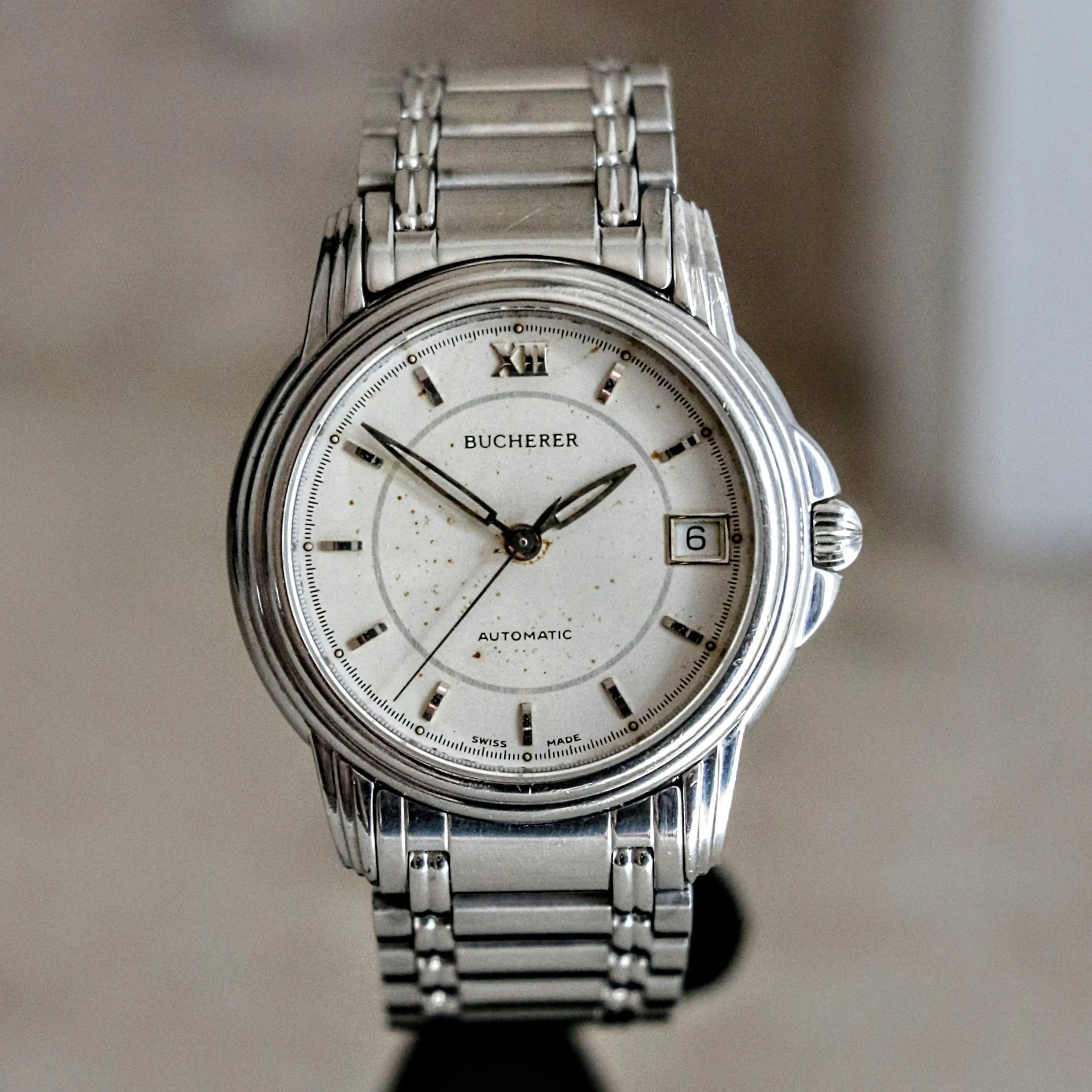 BUCHERER Archimedes Automatic Wristwatch 25 Jewels ADJ Ref. 2824-505 Swiss Made Watch